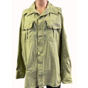 Cabela's Guidewear Men's Green Fishing Shirt Button Up long Sleeve XL  SKU 4327